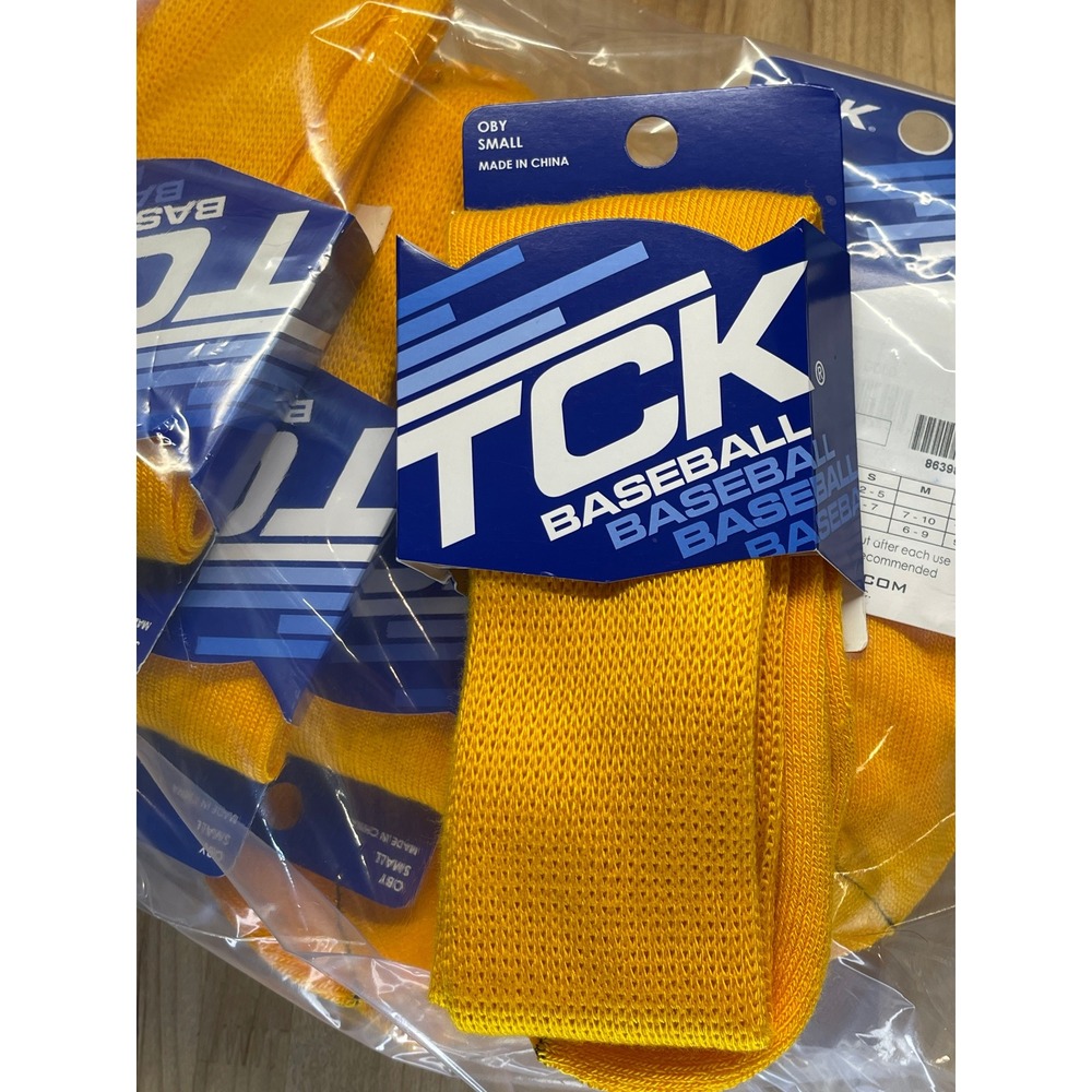 TCK Baseball Socks Lot of 12 Yellow Size Small Over the Calf Athletic Team Wear